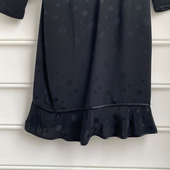 Flora Kung New York Vintage 80s Silk Wrap Dress Black Size 6‎ - Picture 7 of 16